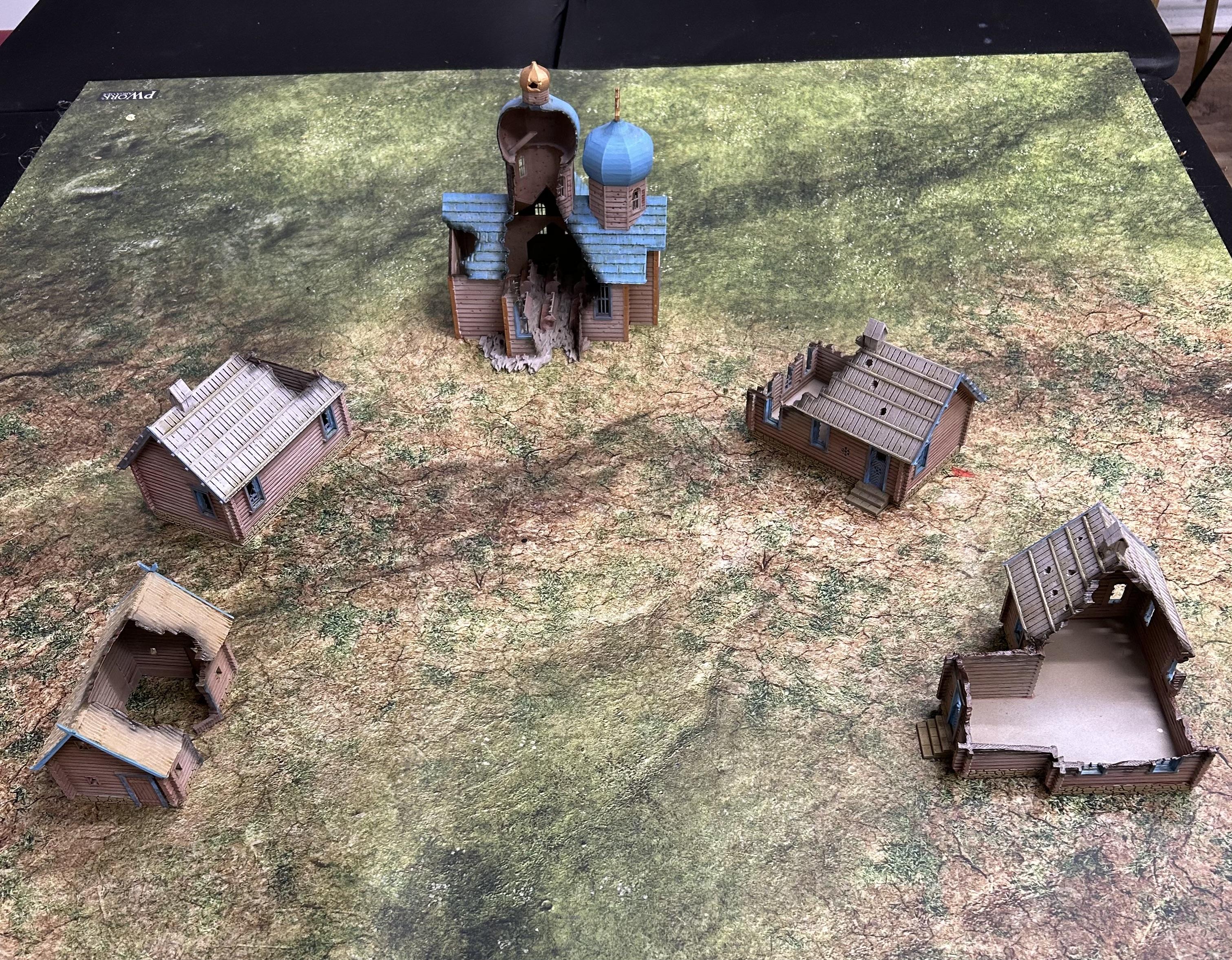 Customer-painted Russian Damaged Village, main view