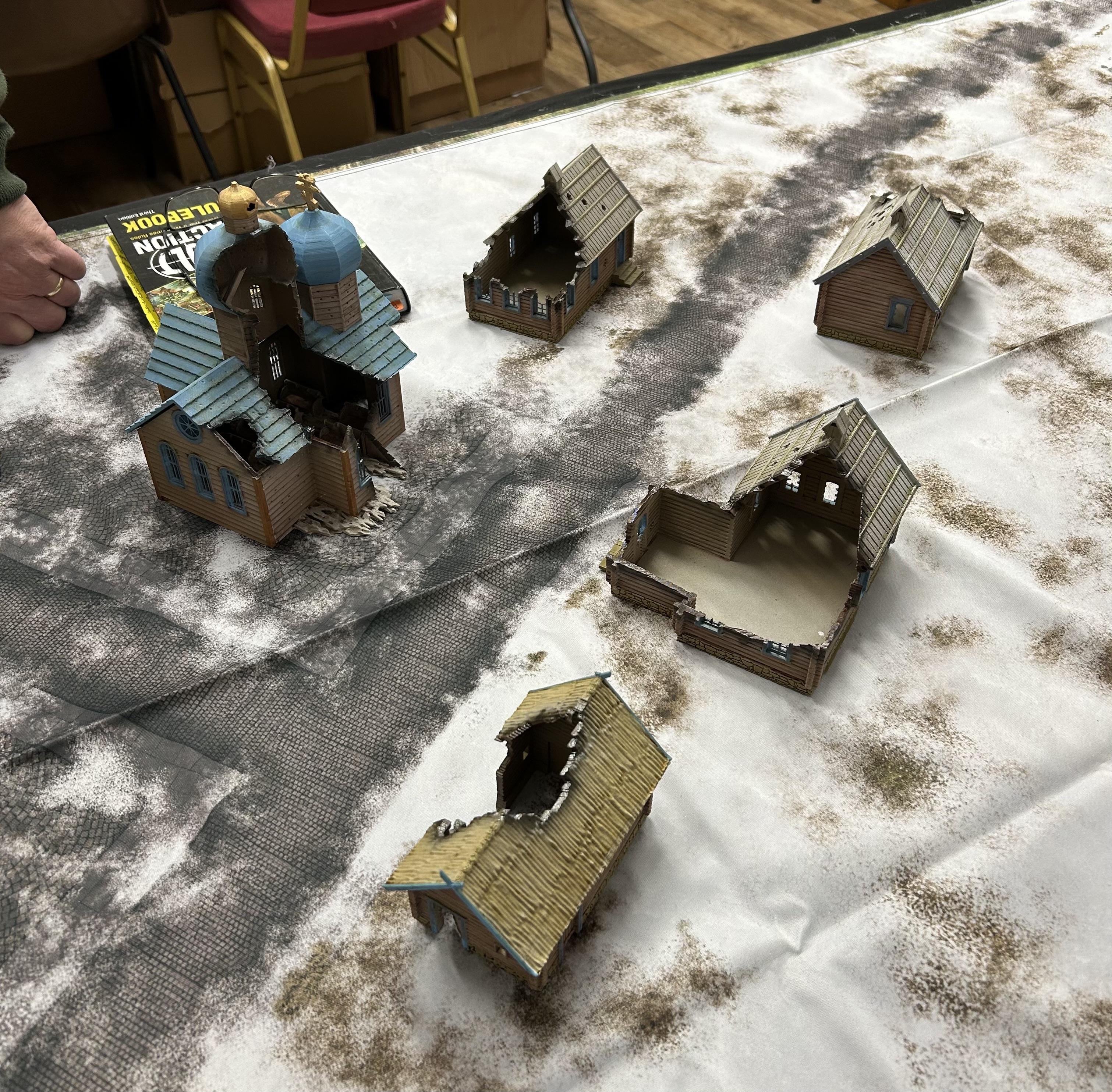 Customer-painted Russian Damaged Village, third view