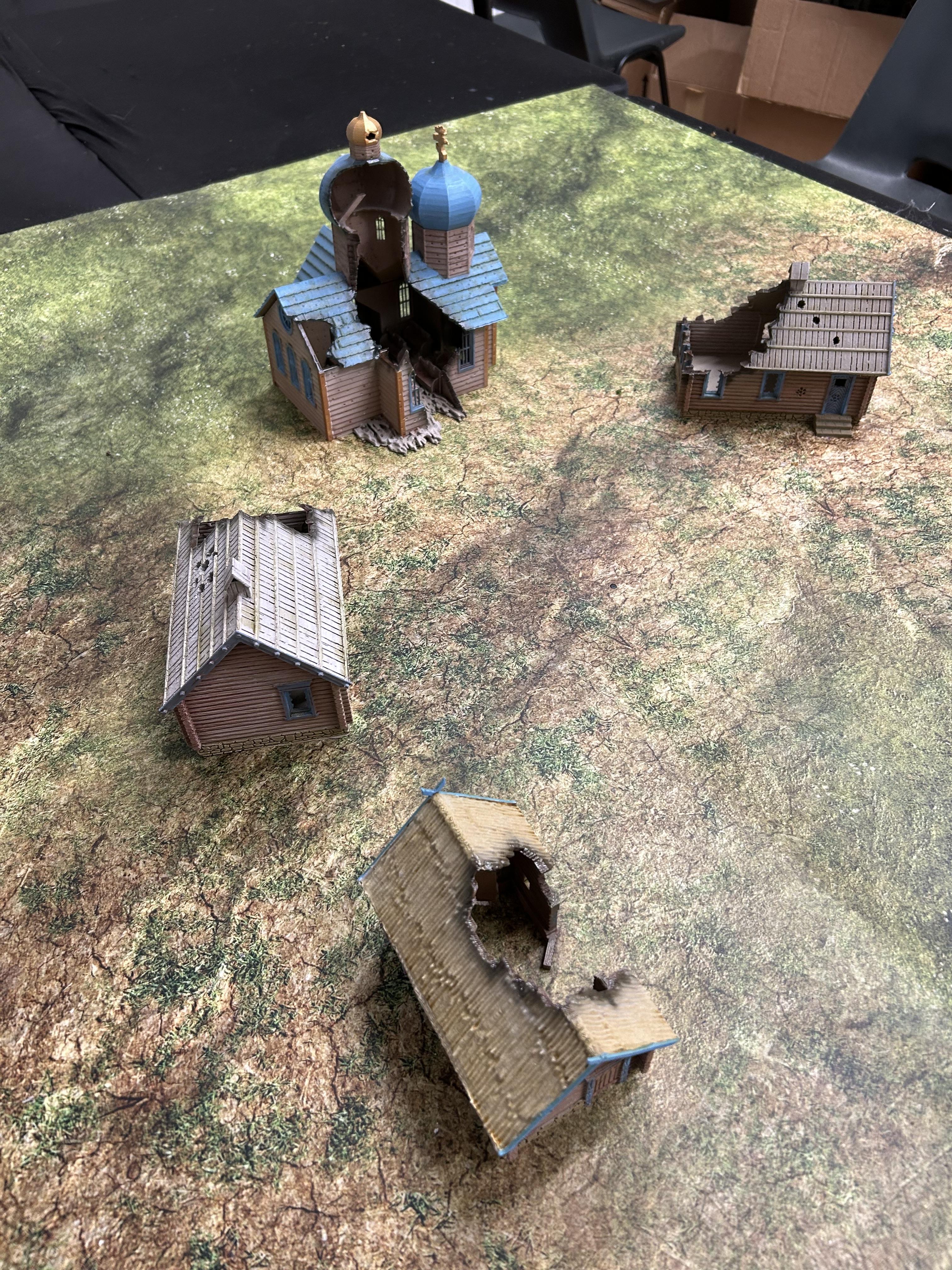 Customer-painted Russian Damaged Village, second view